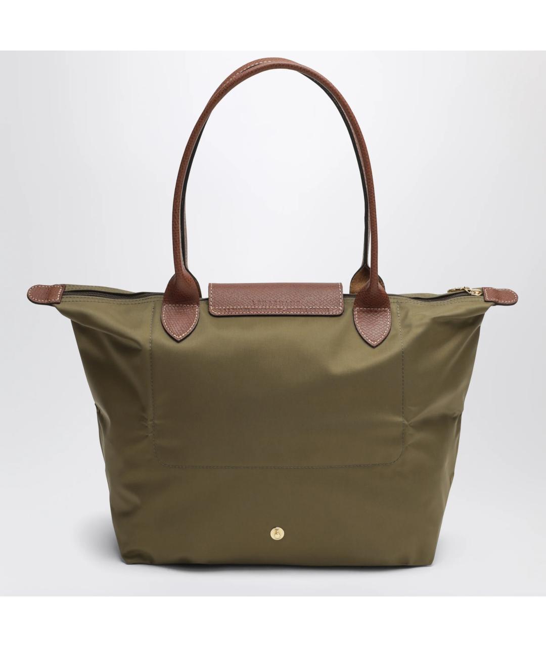 LONGCHAMP Зеленая синтетическая сумка тоут, фото 2