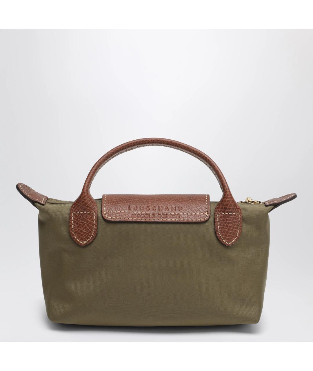 LONGCHAMP Зеленая синтетическая сумка с короткими ручками, фото 2
