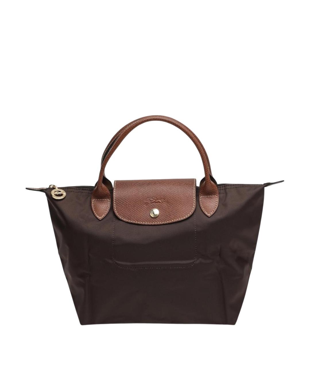 LONGCHAMP Коричневая нейлоновая сумка с короткими ручками, фото 1