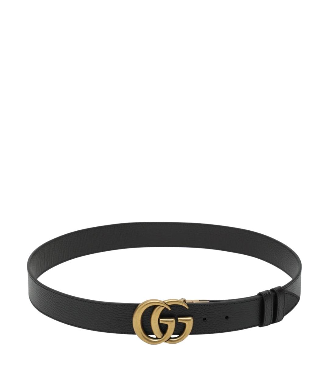 GUCCI Черный кожаный ремень, фото 1