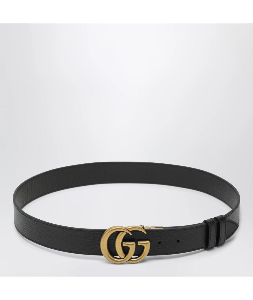 GUCCI Черный кожаный ремень, фото 3