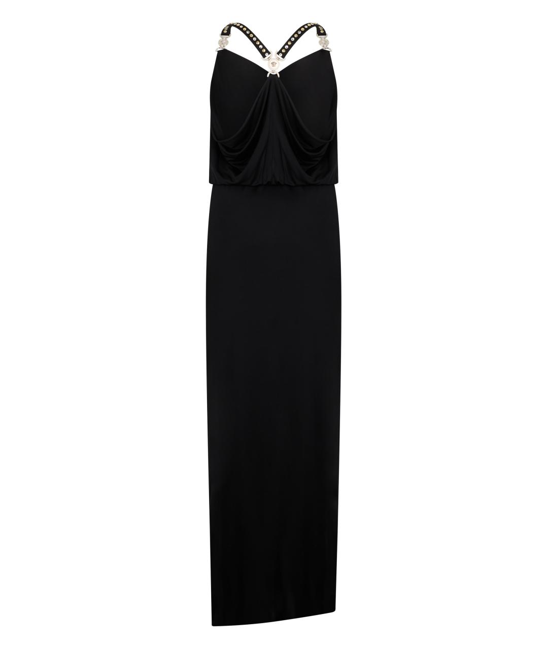 VERSACE Черное вискозное платье, фото 2