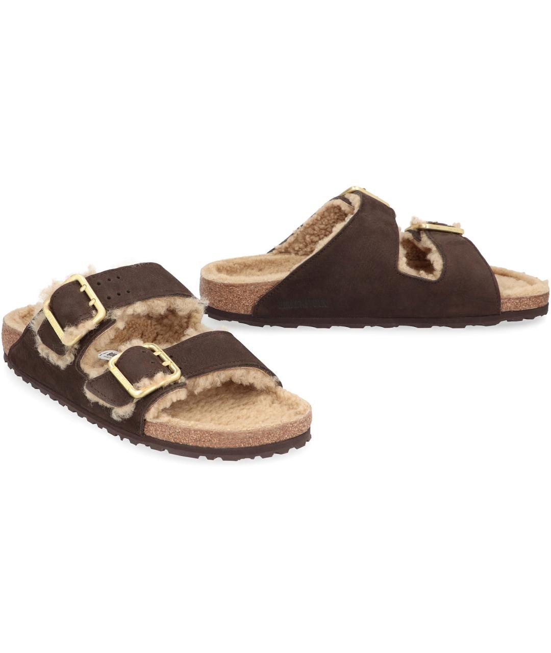 BIRKENSTOCK Коричневые кожаные сандалии, фото 2