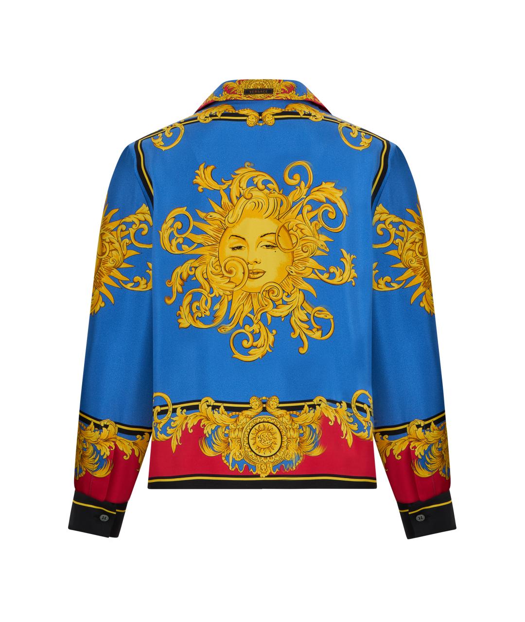 VERSACE Синяя шелковая рубашка, фото 2