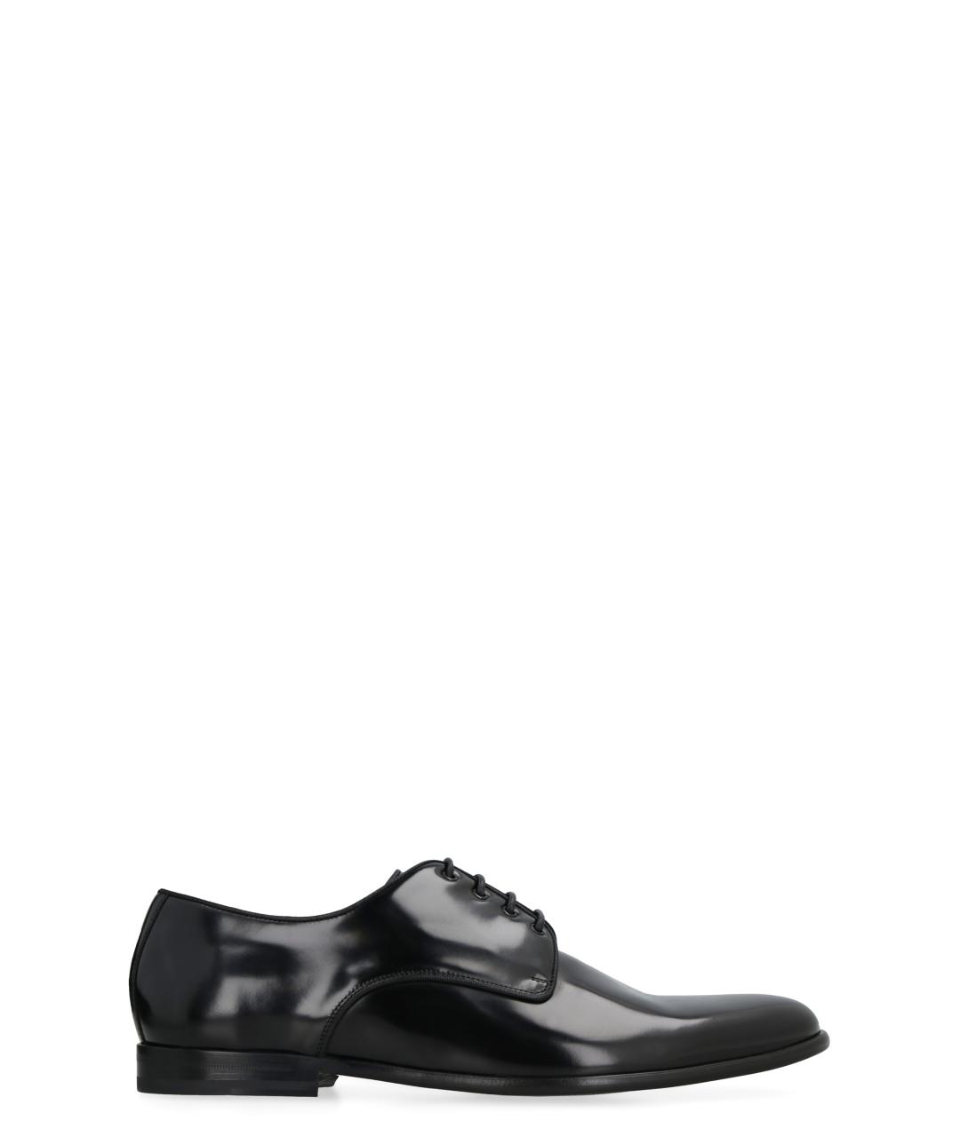 DOLCE&GABBANA Черные кожаные туфли, фото 1
