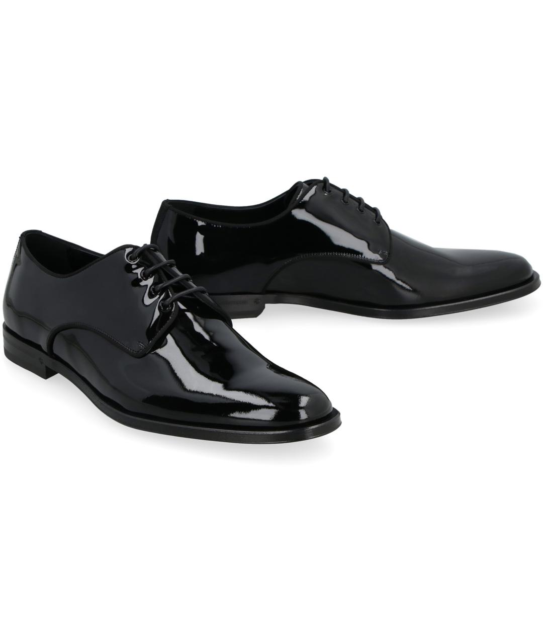 DOLCE&GABBANA Черные кожаные туфли, фото 2