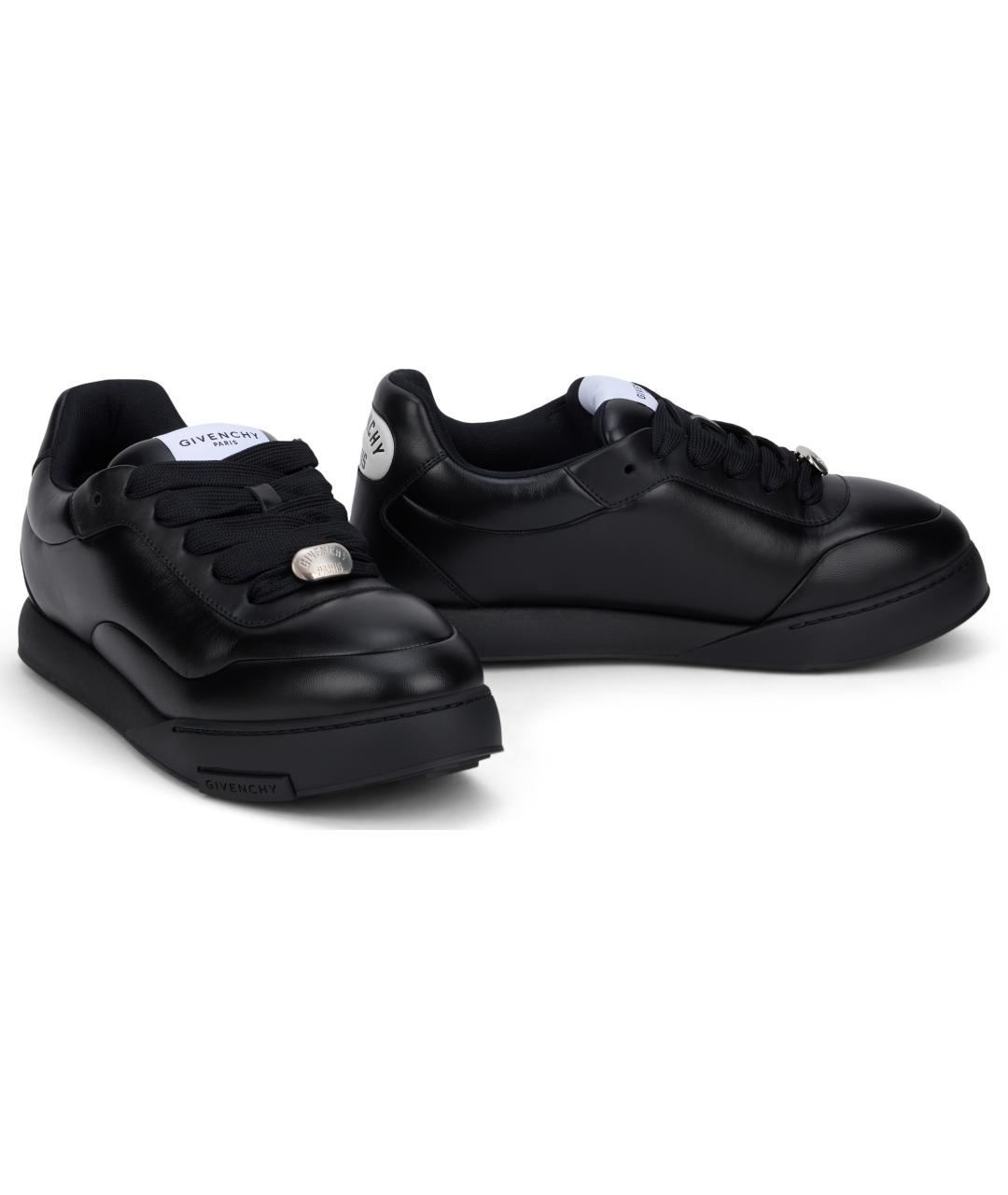 GIVENCHY Черные кожаные низкие кроссовки / кеды, фото 3