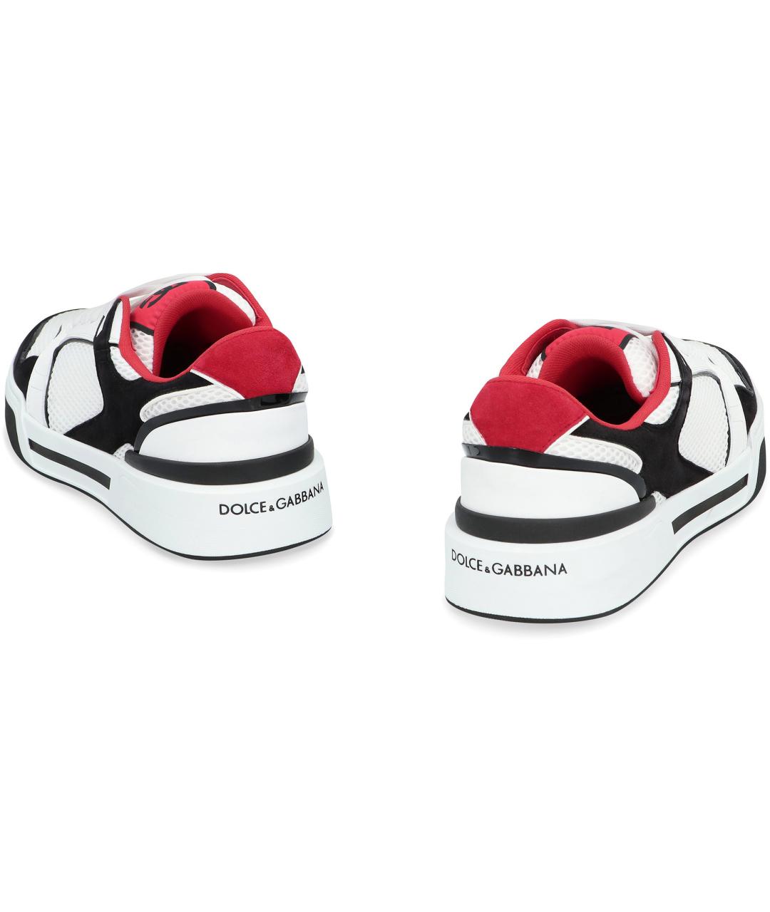 DOLCE&GABBANA Белые кожаные низкие кроссовки / кеды, фото 4