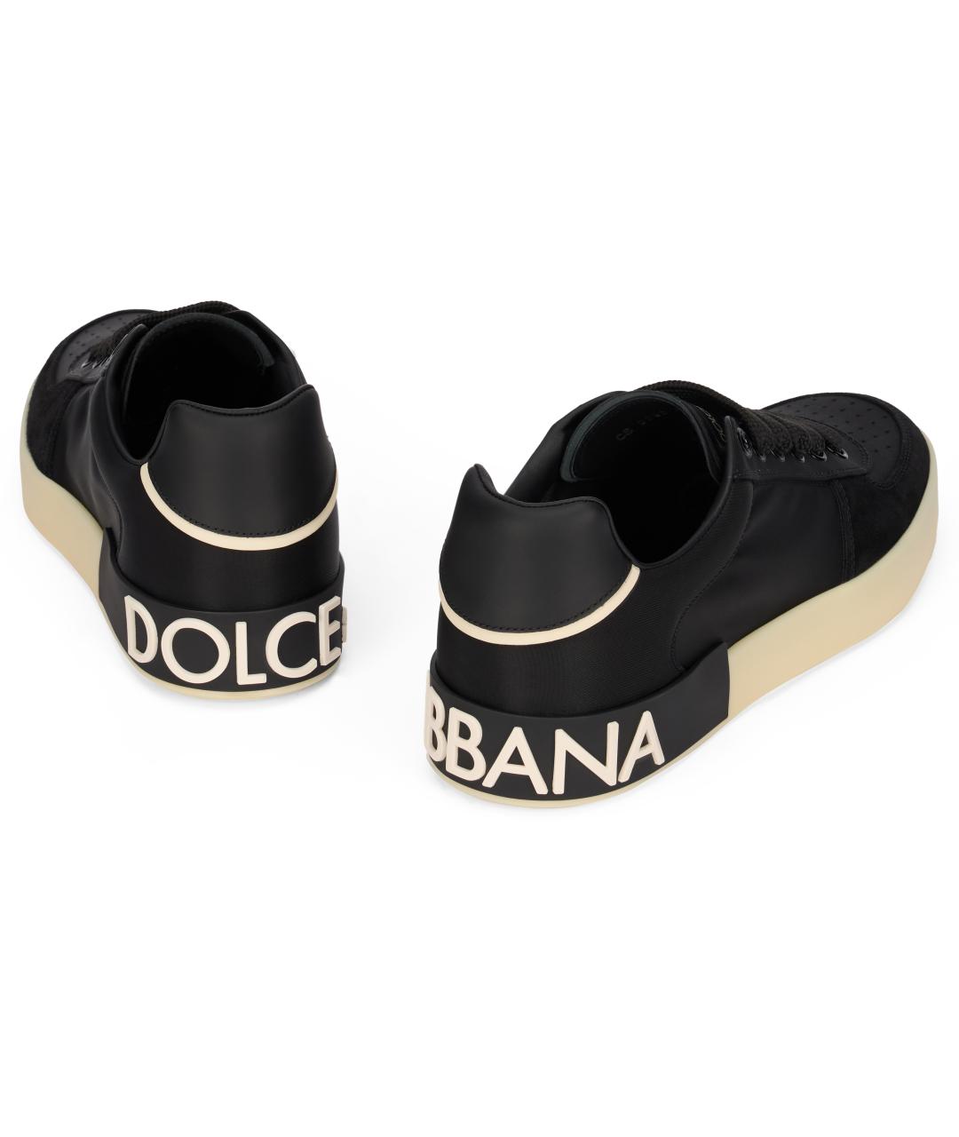 DOLCE&GABBANA Черные синтетические низкие кроссовки / кеды, фото 4