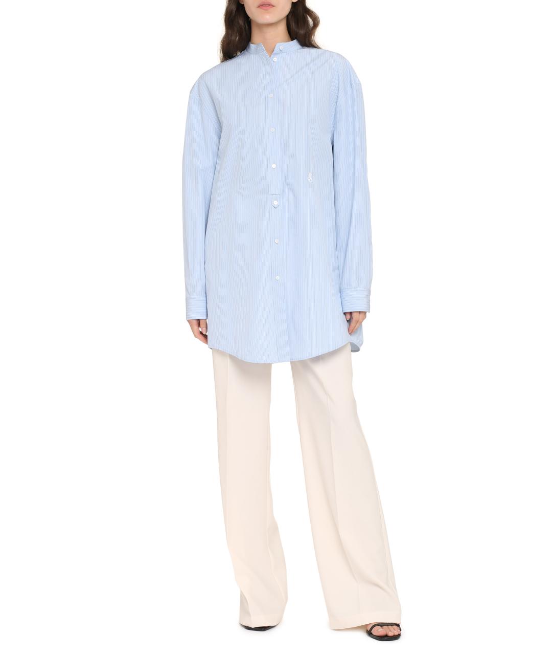 JIL SANDER Голубая хлопковая рубашка, фото 3