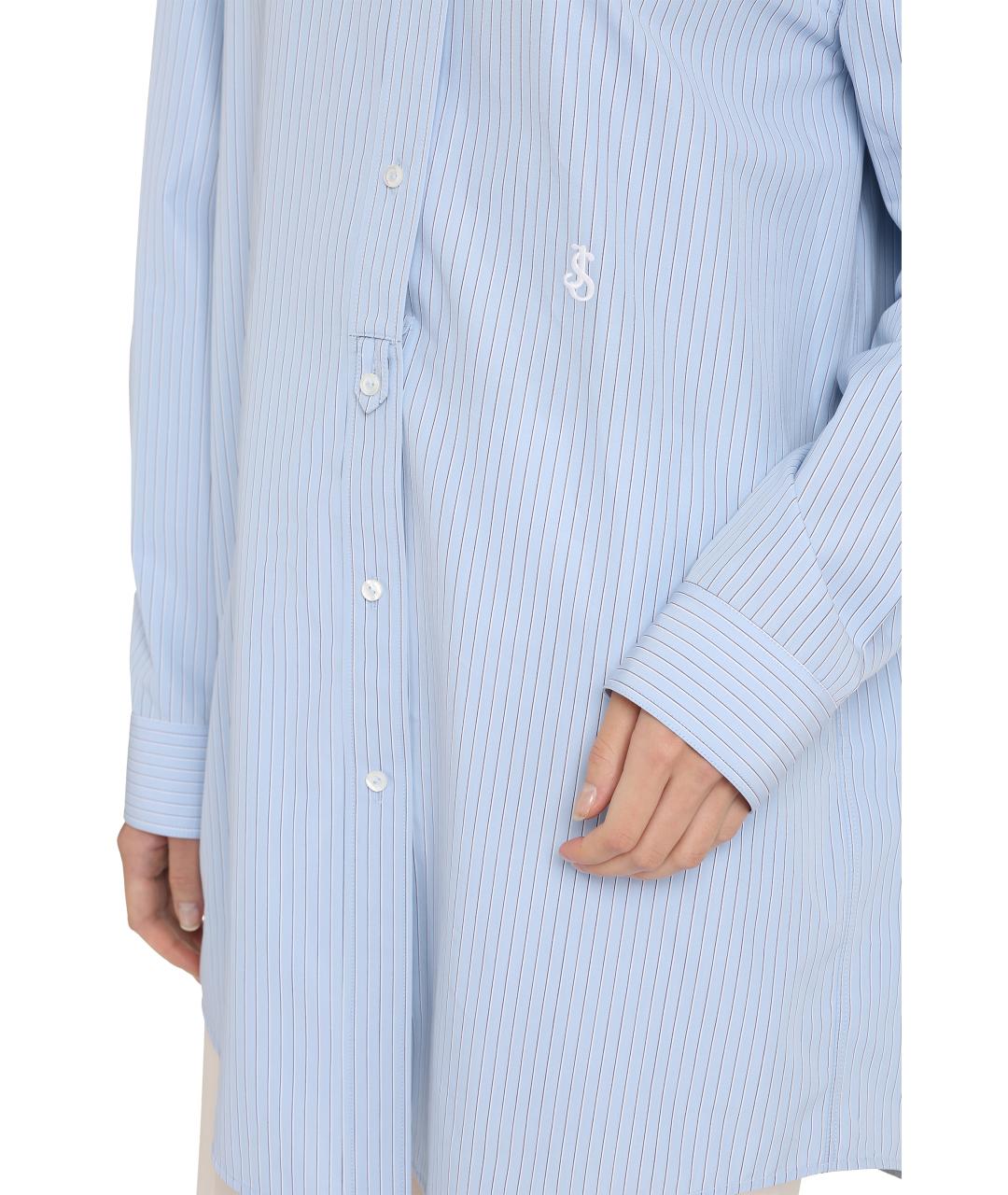 JIL SANDER Голубая хлопковая рубашка, фото 5
