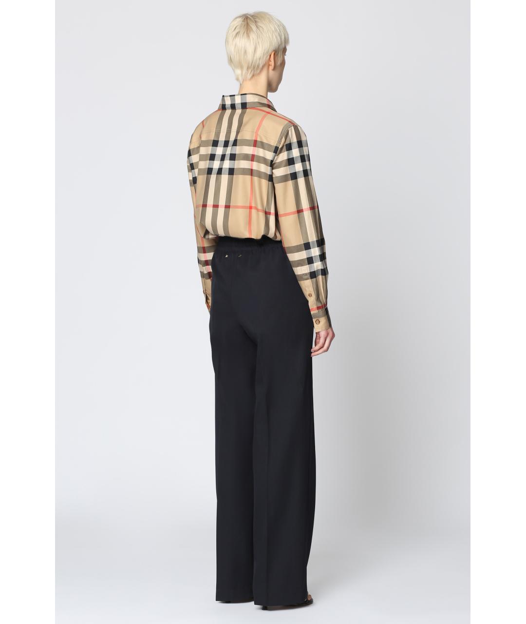 GOLDEN GOOSE Синие полиэстеровые прямые брюки, фото 4