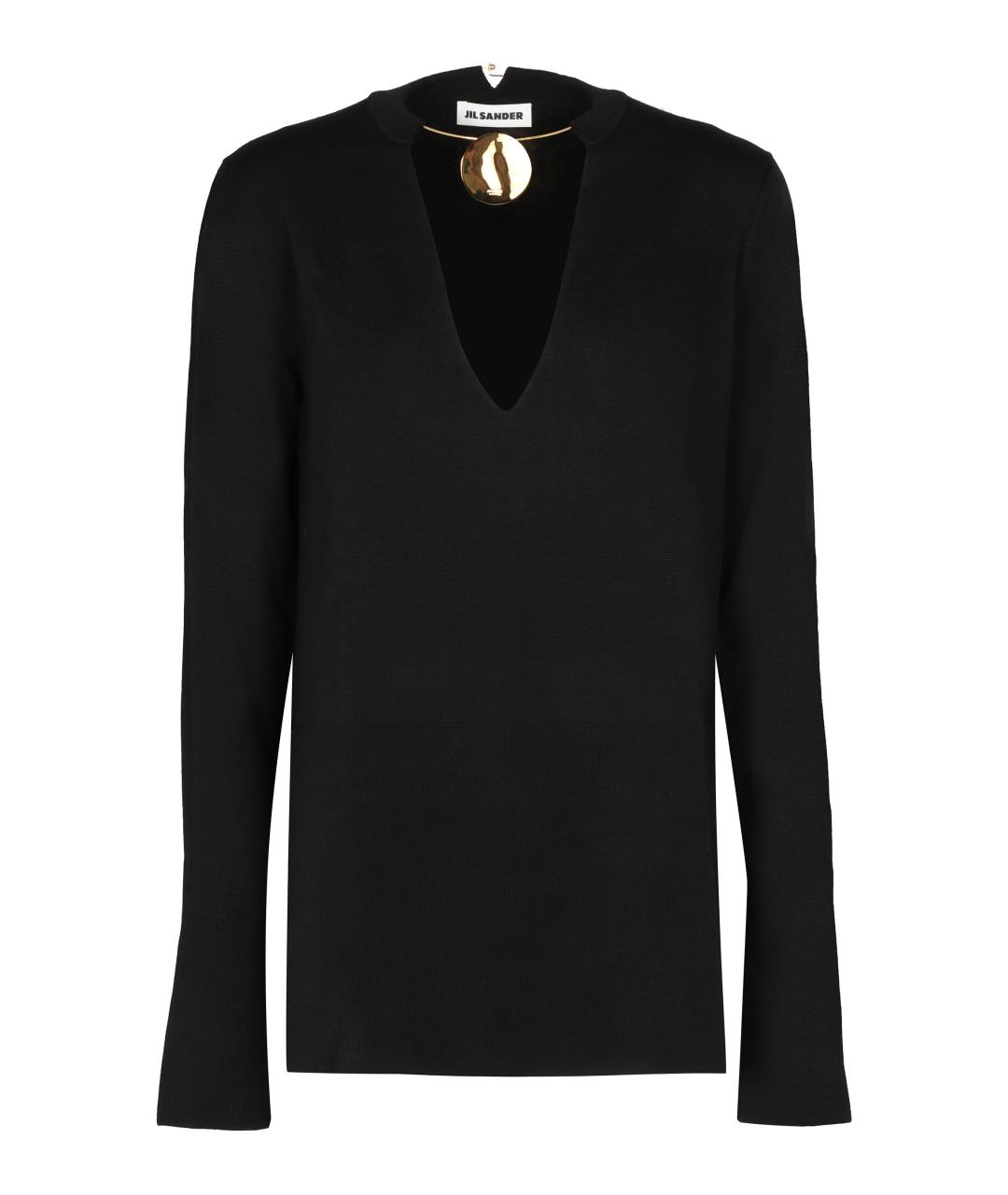 JIL SANDER Черный шерстяной джемпер / свитер, фото 1