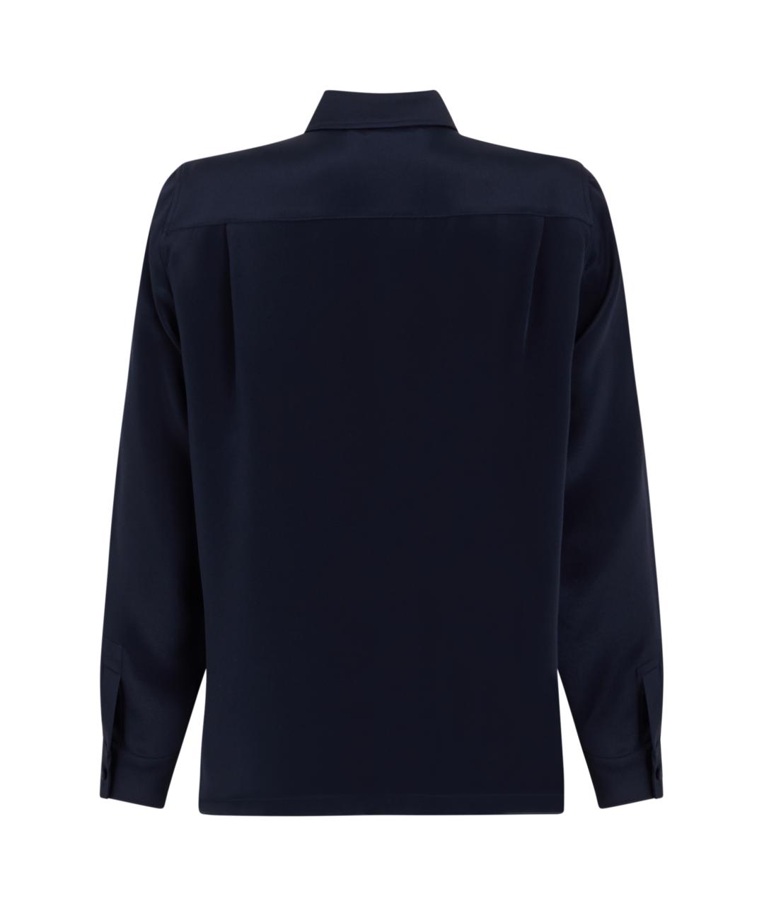 MAX MARA Синяя шелковая рубашка, фото 2