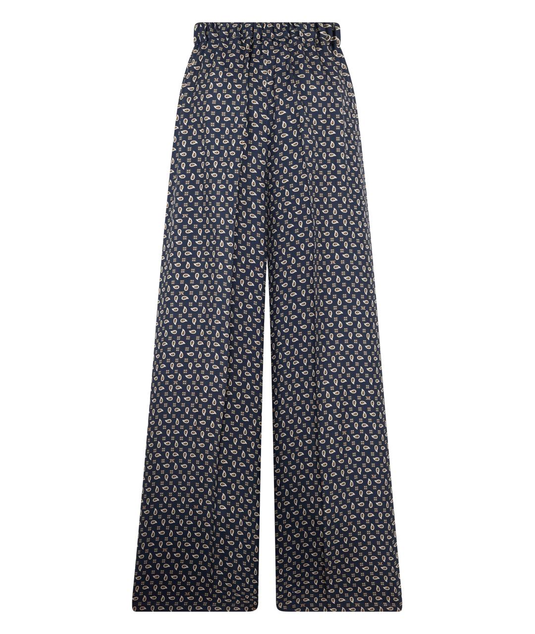 MAX MARA Синие шелковые брюки широкие, фото 2