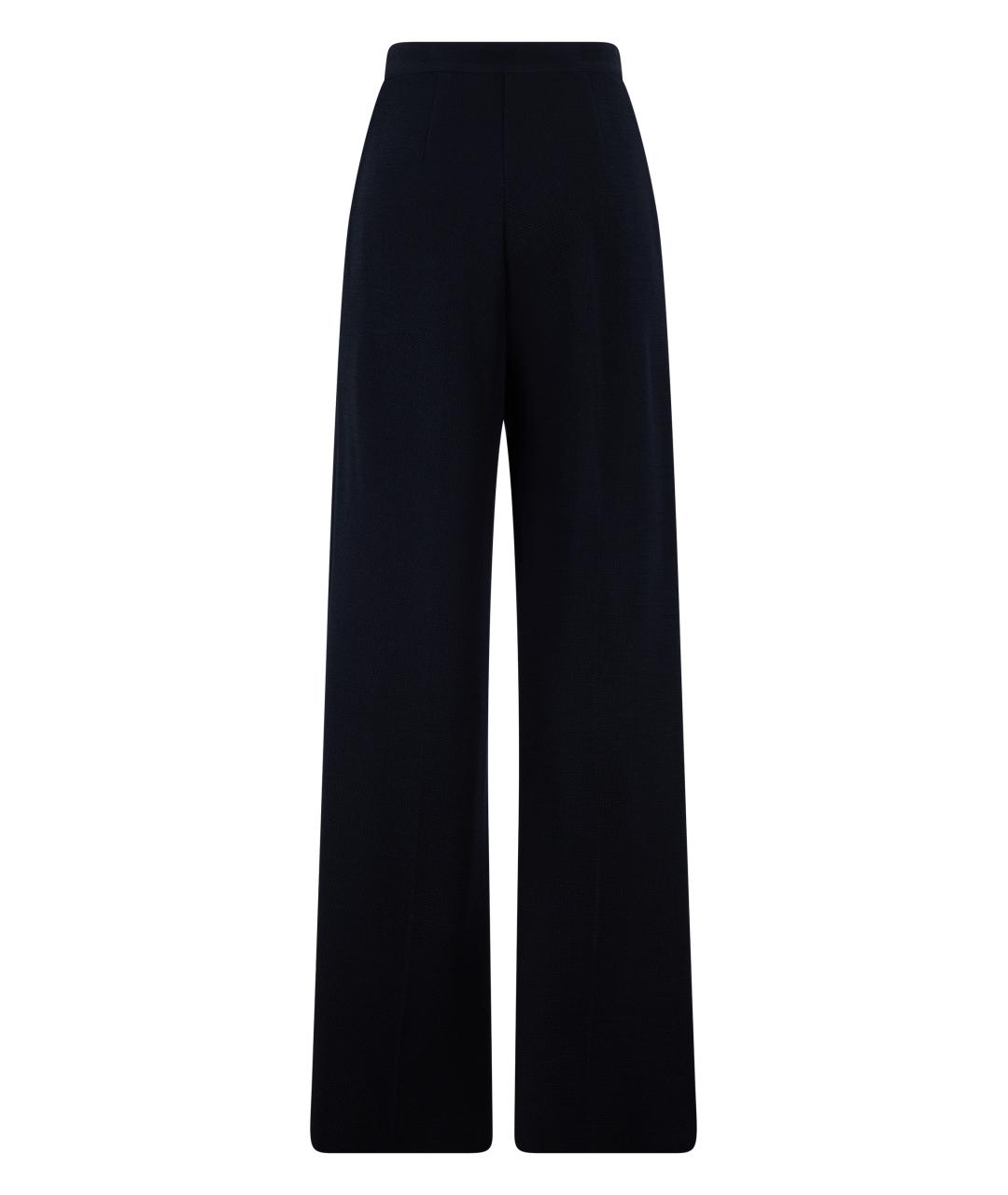 MAX MARA Синие шерстяные прямые брюки, фото 2