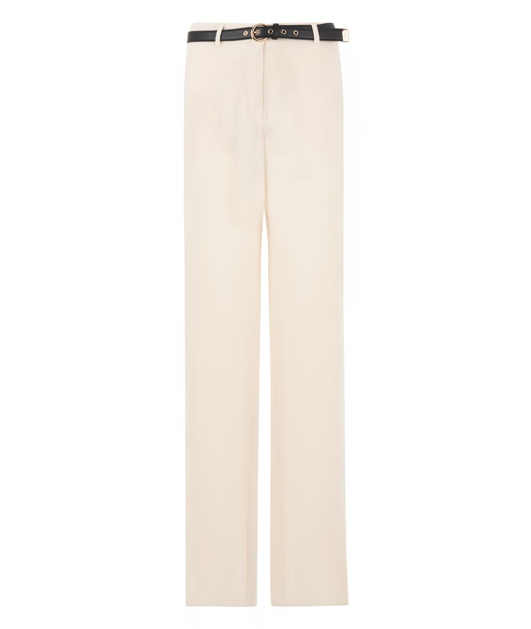 MAX MARA STUDIO Белые ацетатные прямые брюки, фото 1