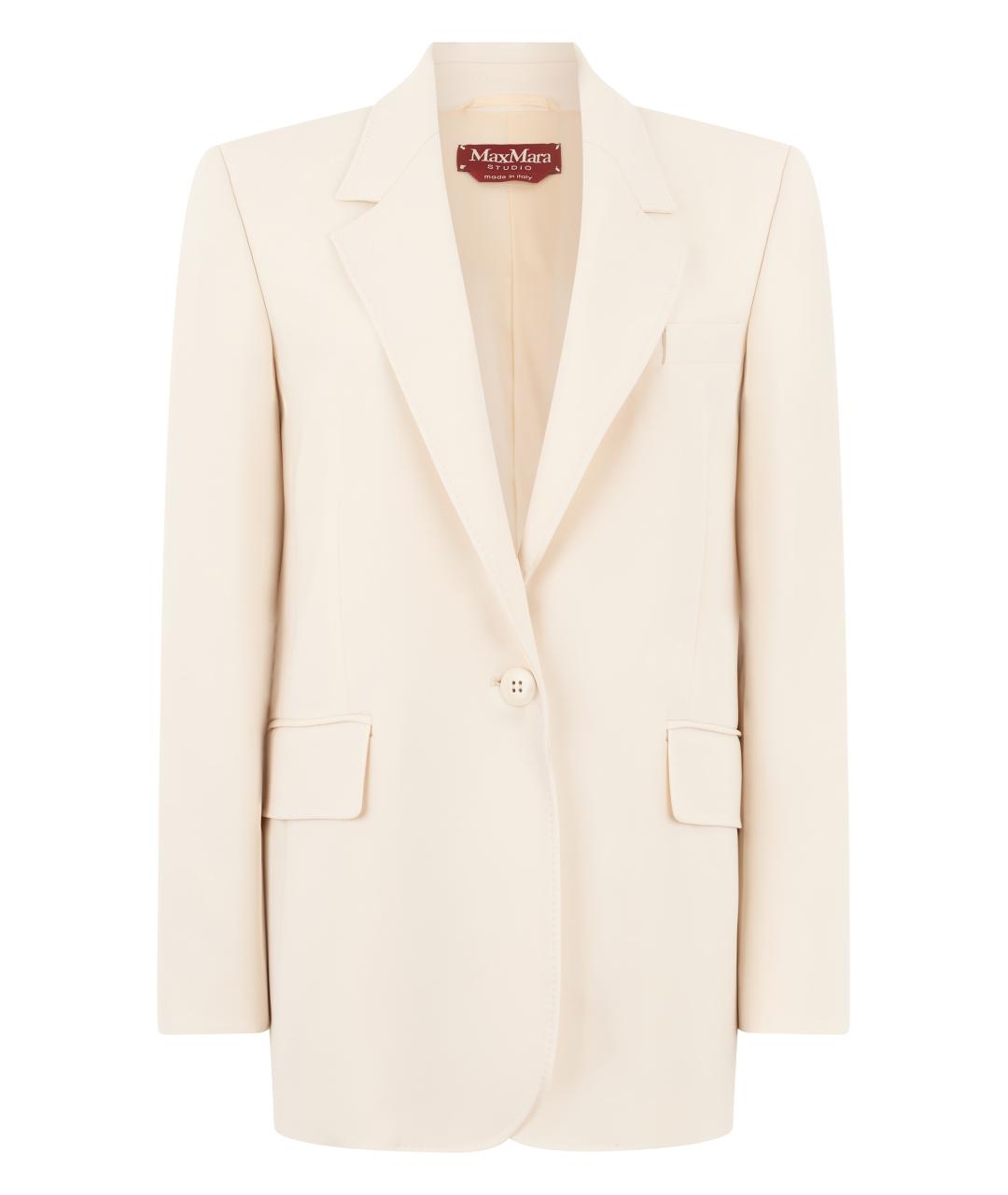 MAX MARA STUDIO Белый ацетатный жакет/пиджак, фото 1