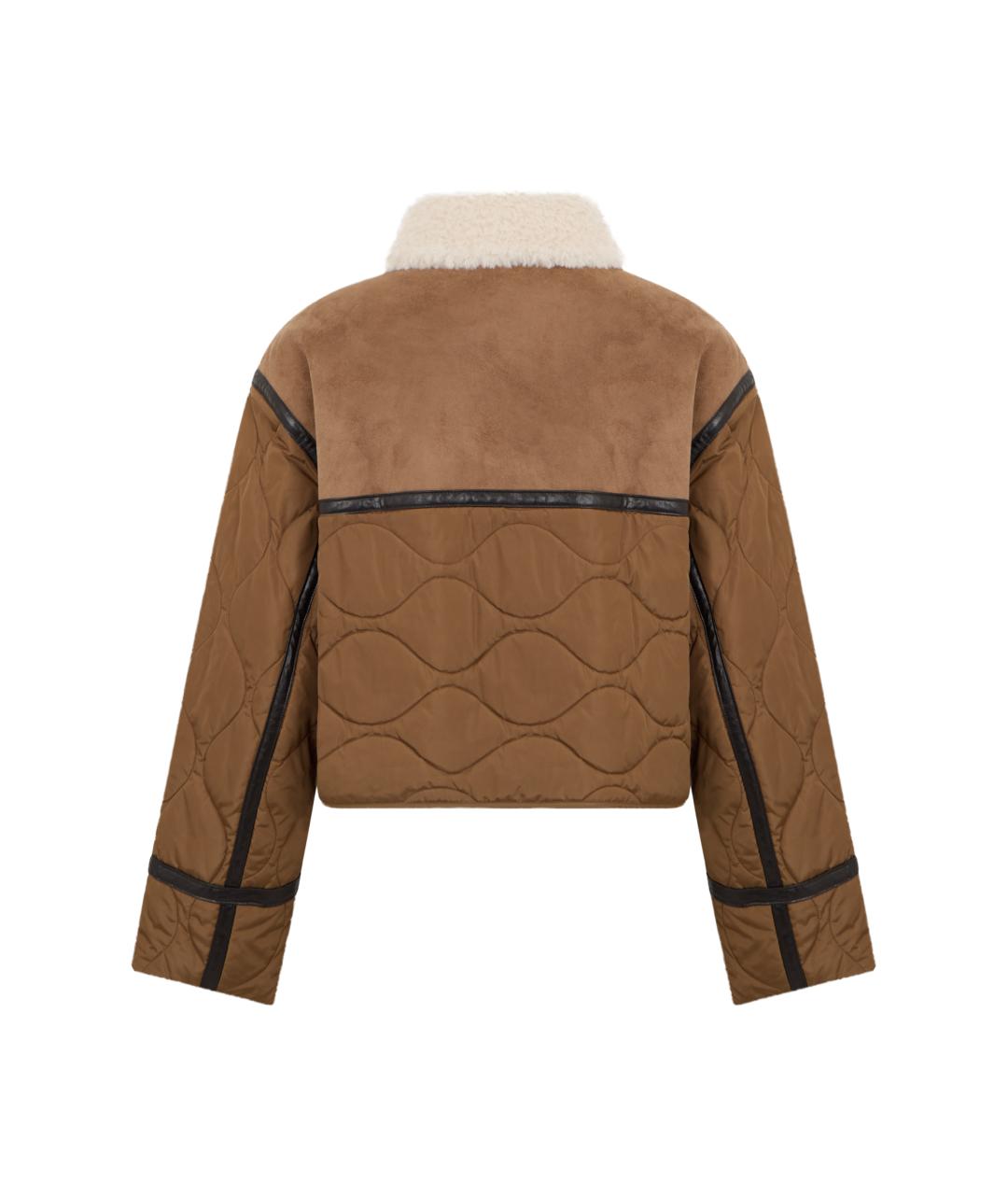 WEEKEND MAX MARA Коричневая полиэстеровая дубленка, фото 2