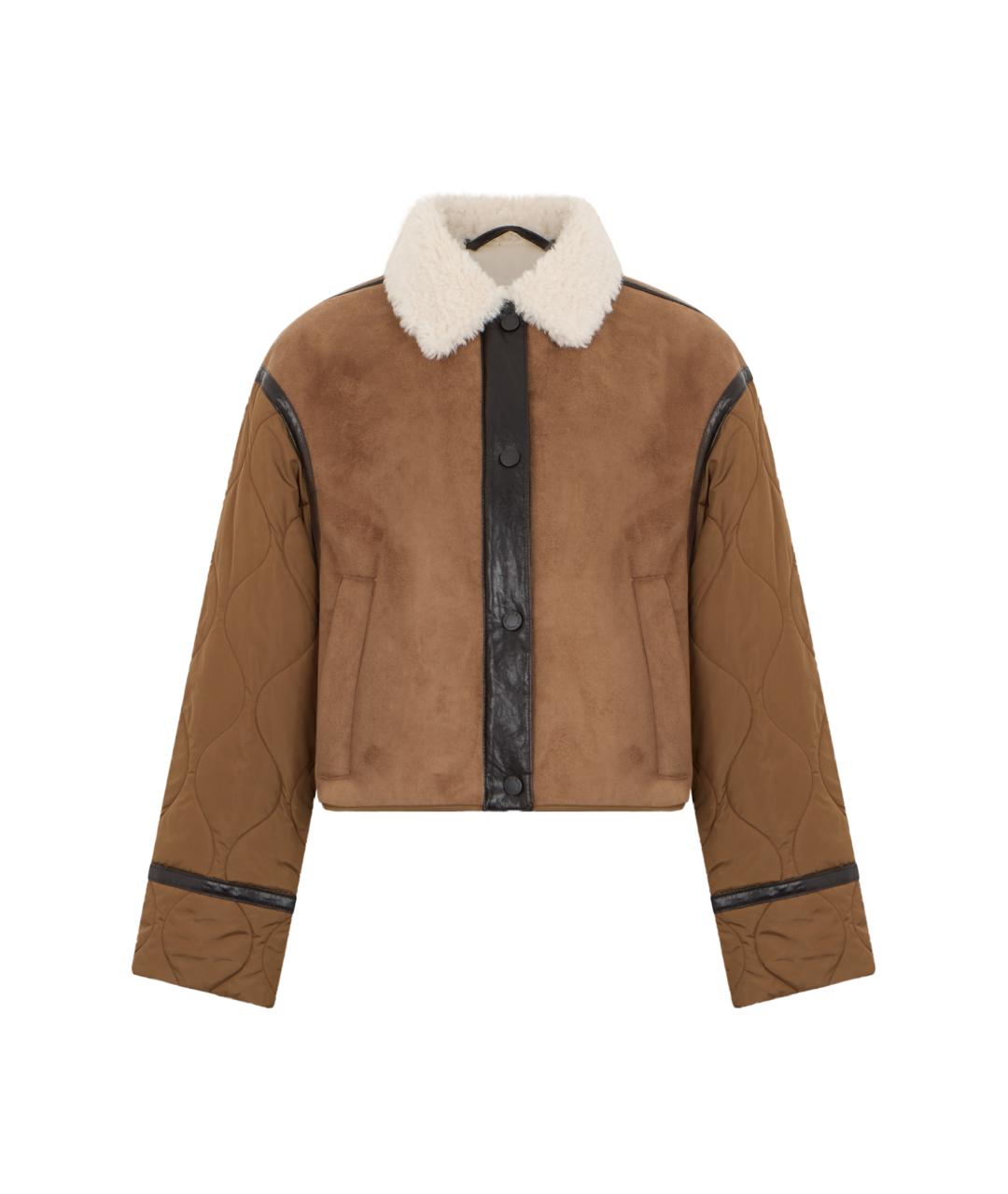 WEEKEND MAX MARA Коричневая полиэстеровая дубленка, фото 1