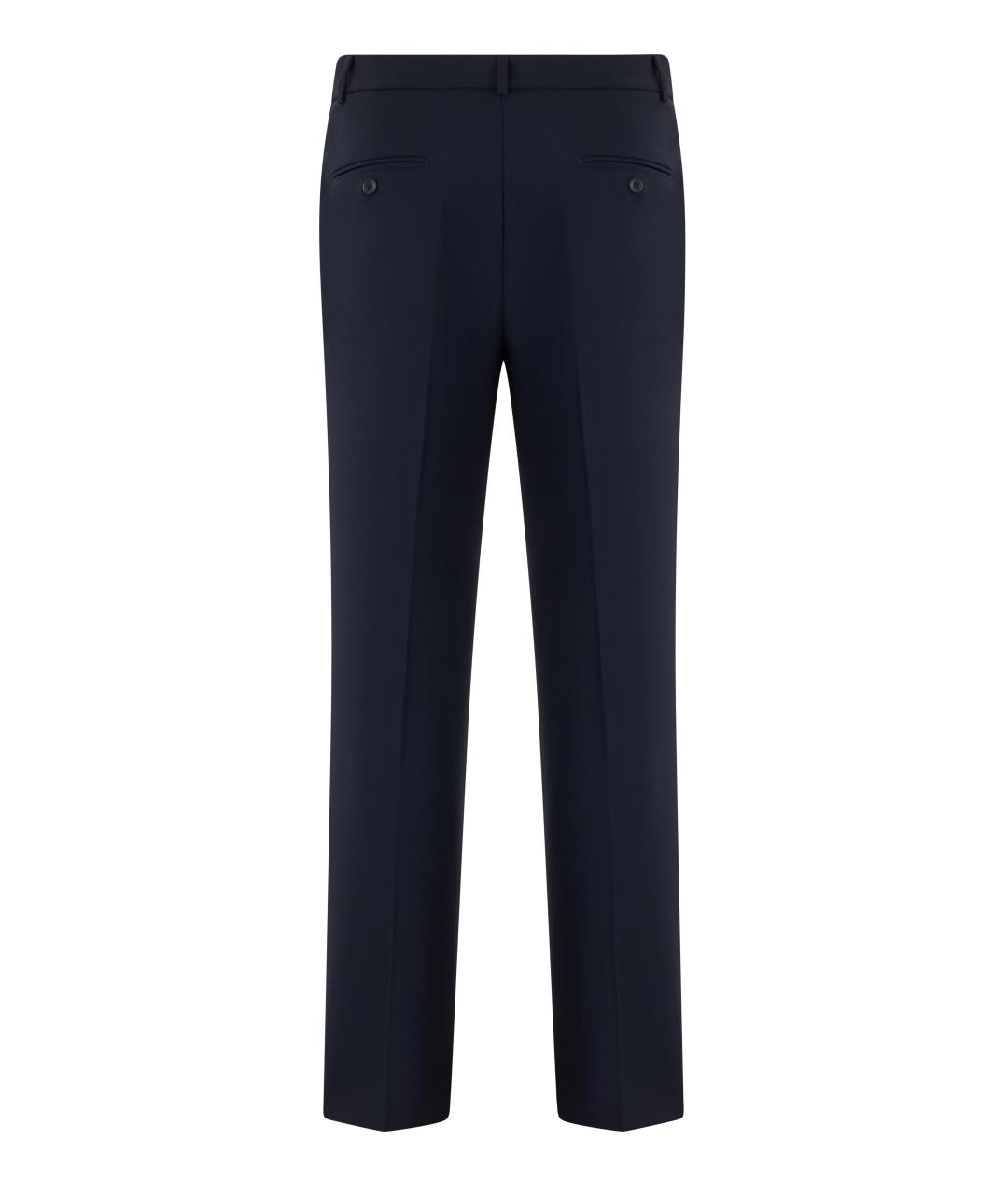 WEEKEND MAX MARA Синие шерстяные прямые брюки, фото 2