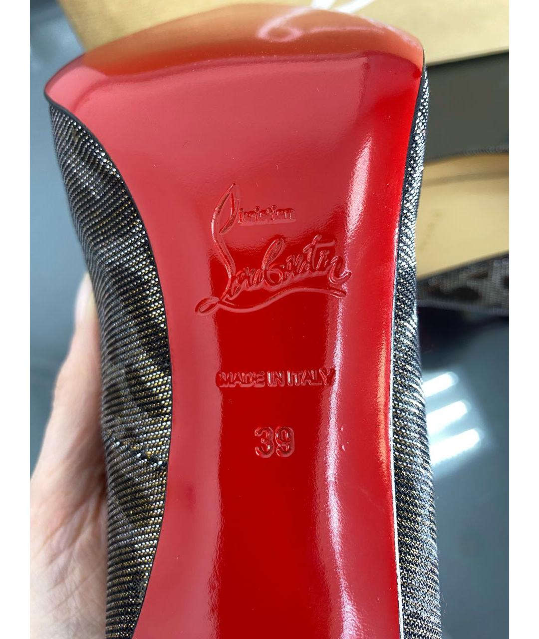 CHRISTIAN LOUBOUTIN Серые кожаные туфли, фото 6