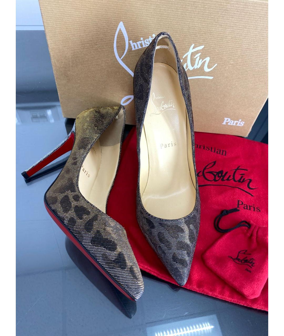 CHRISTIAN LOUBOUTIN Серые кожаные туфли, фото 3