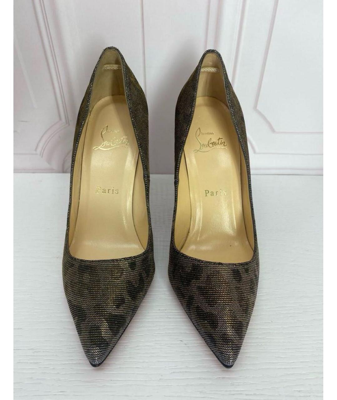 CHRISTIAN LOUBOUTIN Серые кожаные туфли, фото 2