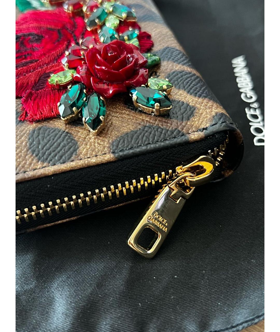 DOLCE&GABBANA Коричневый кожаный кошелек, фото 7