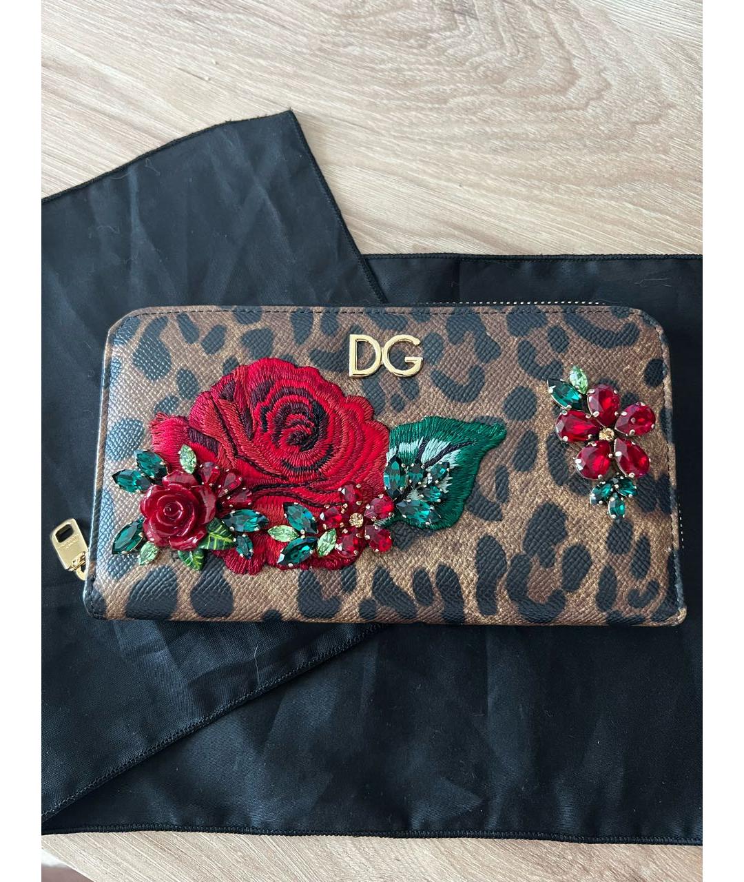 DOLCE&GABBANA Коричневый кожаный кошелек, фото 9