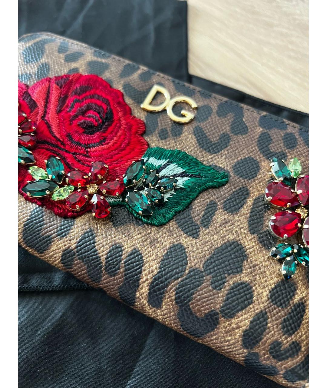 DOLCE&GABBANA Коричневый кожаный кошелек, фото 8
