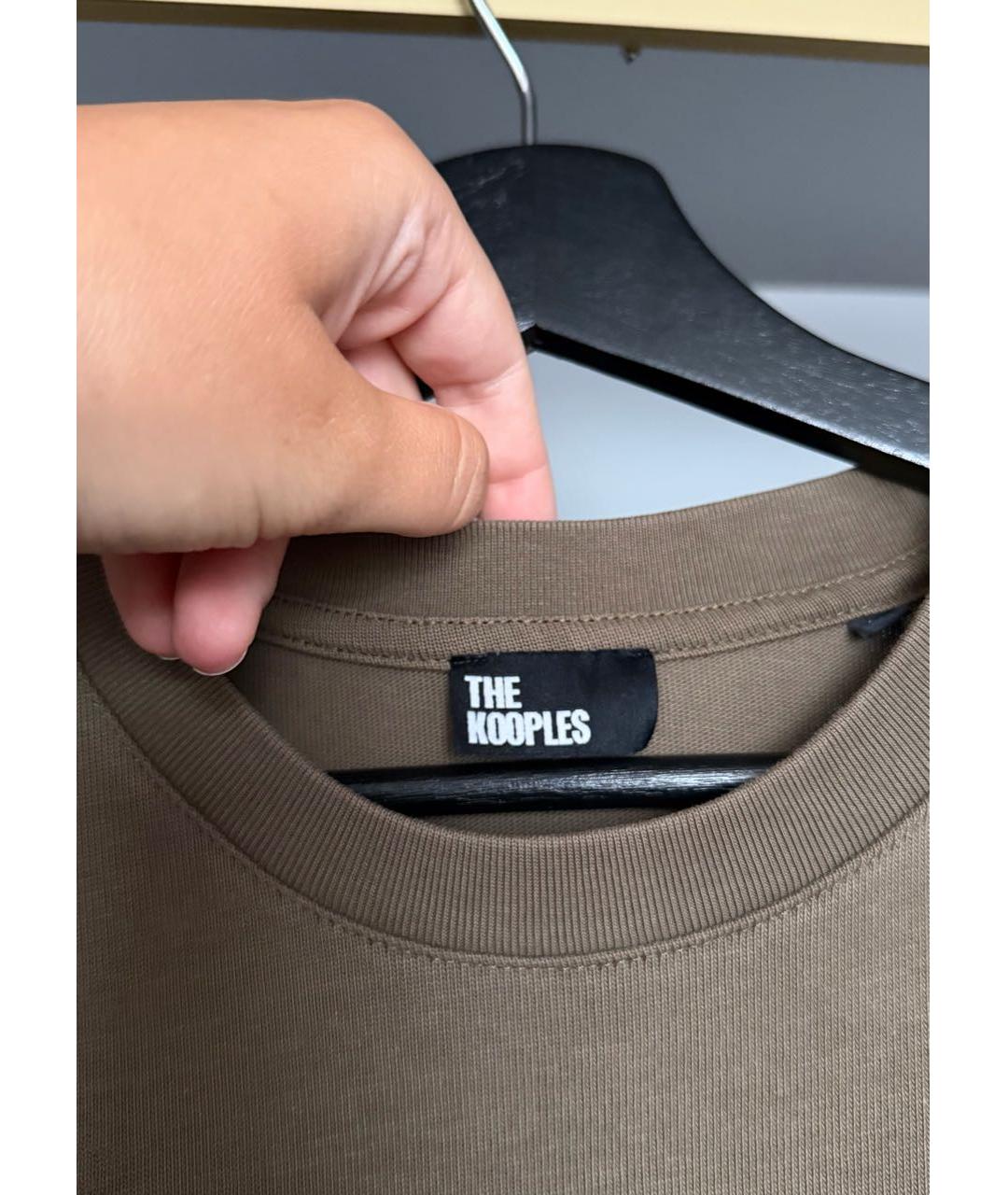 THE KOOPLES Хаки хлопковая футболка, фото 4