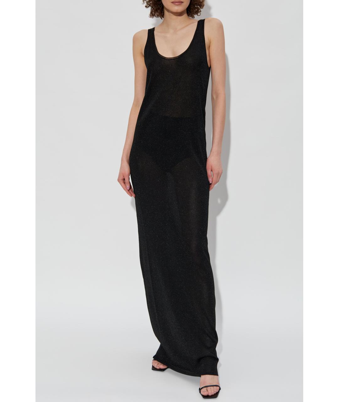 SAINT LAURENT Черное вискозное коктейльное платье, фото 7