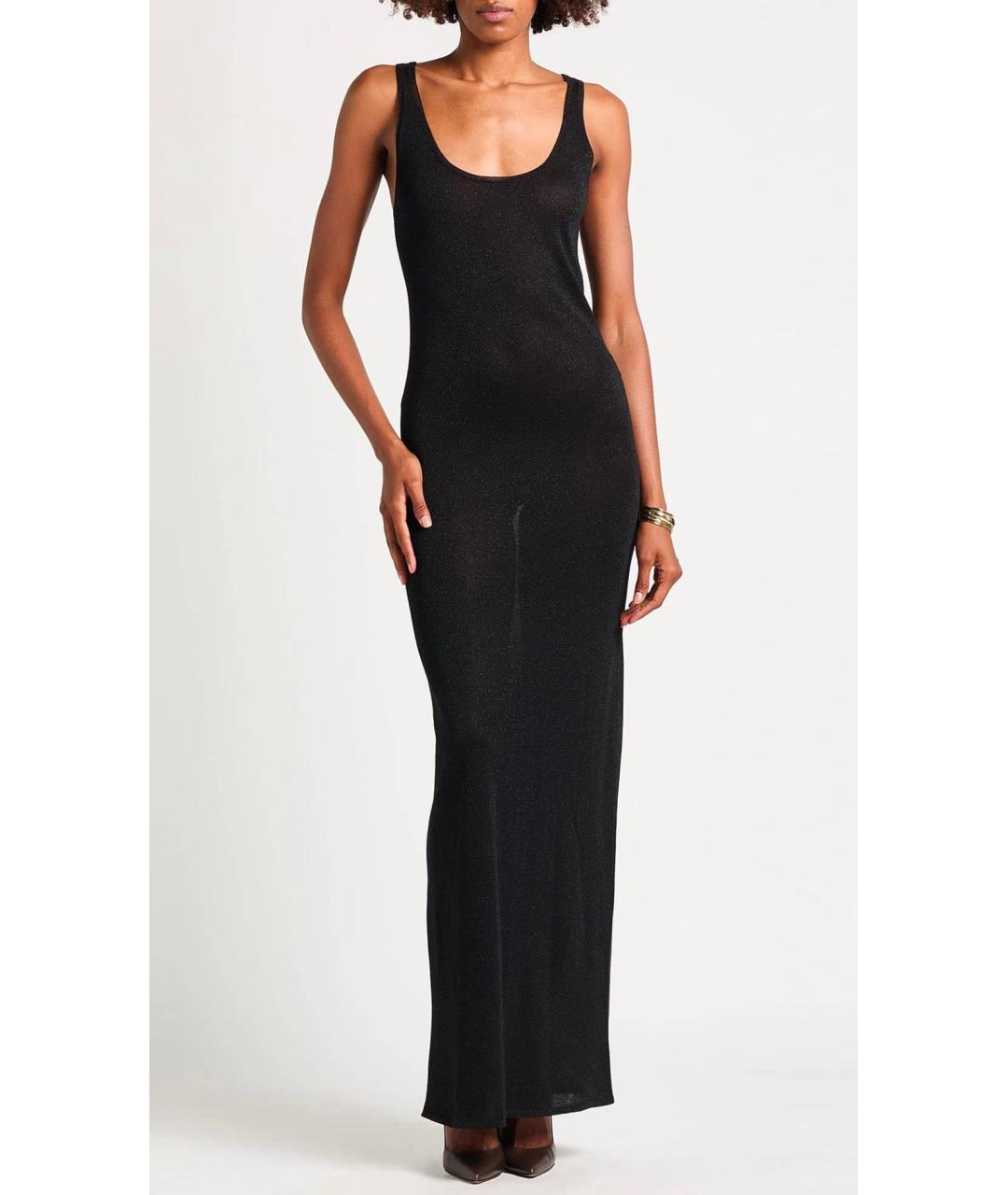 SAINT LAURENT Черное вискозное коктейльное платье, фото 2