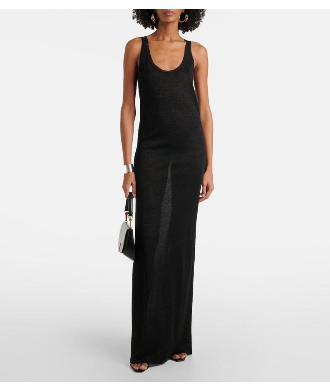 SAINT LAURENT Черное вискозное коктейльное платье, фото 4