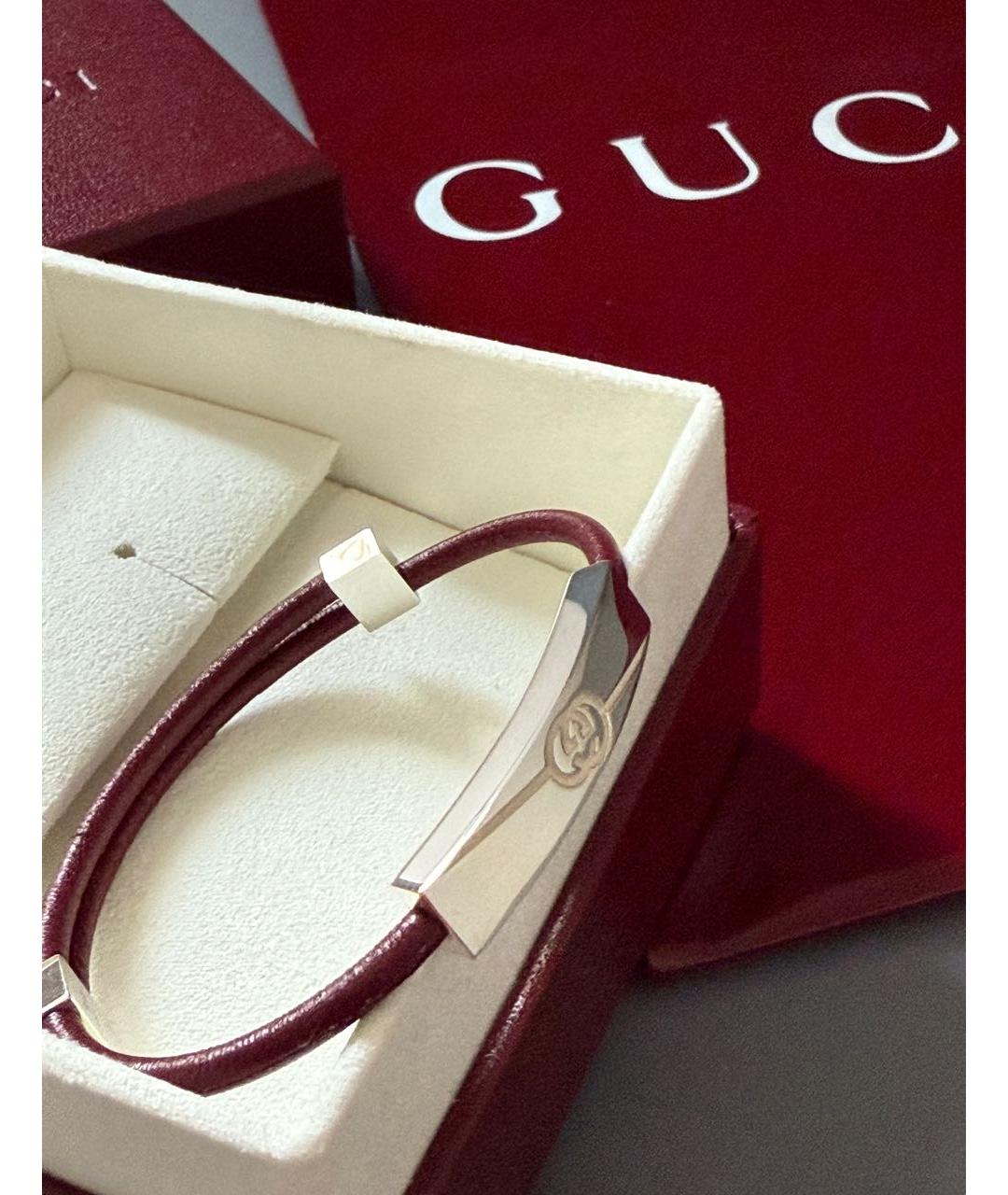 GUCCI Бордовый серебряный браслет, фото 3