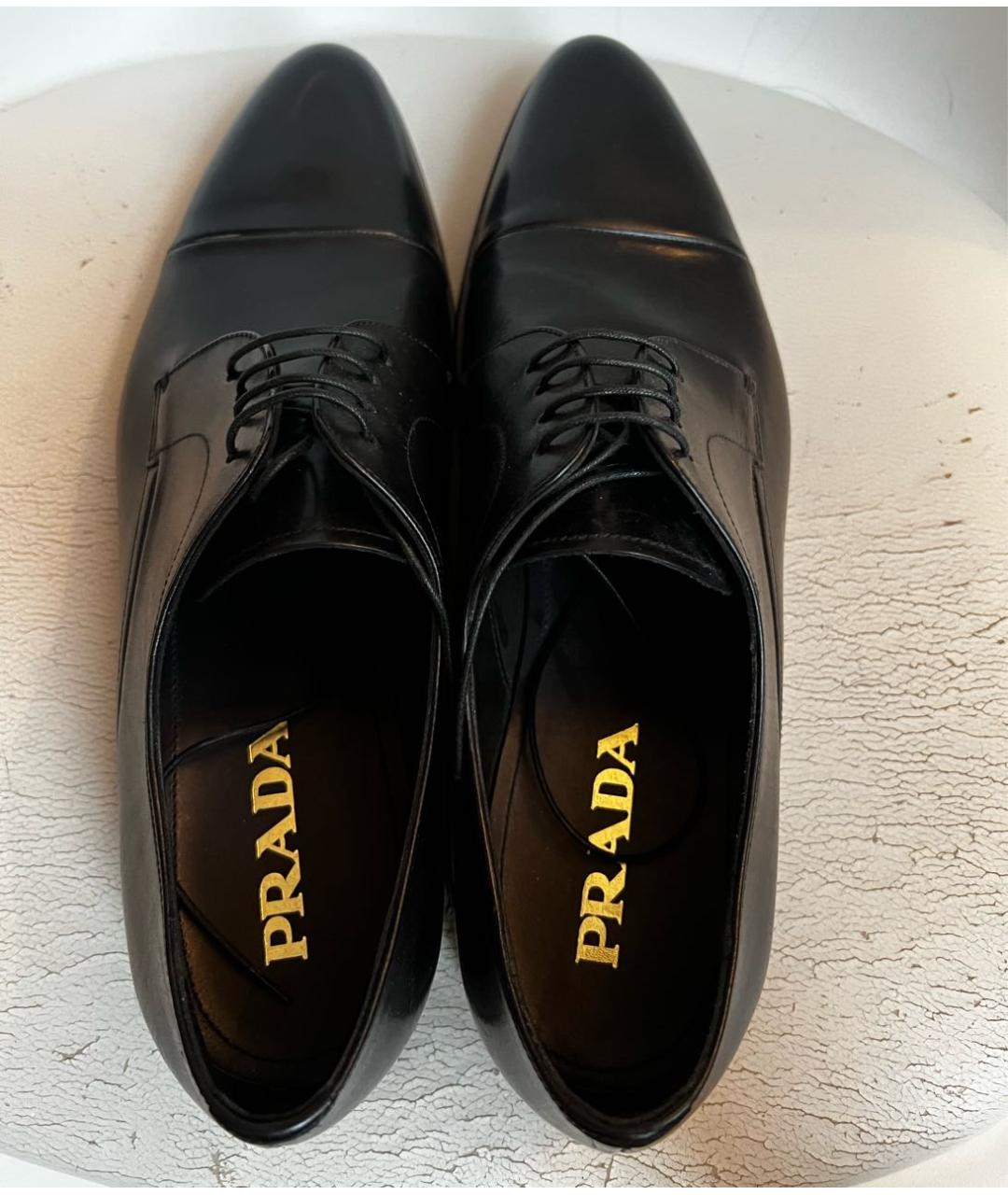 PRADA Черные кожаные туфли, фото 3