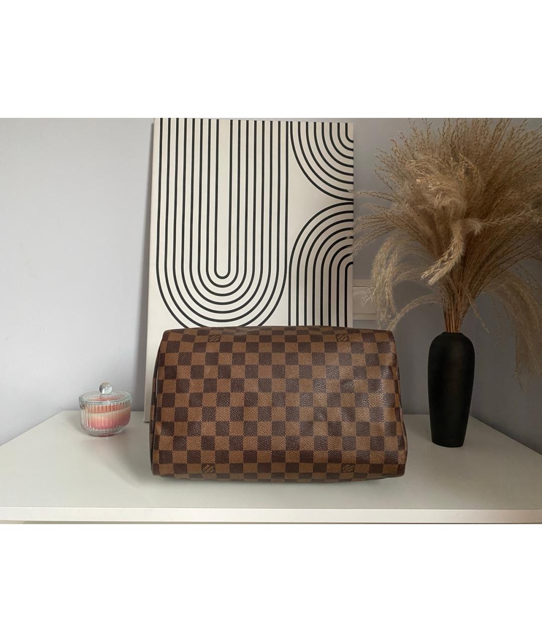 LOUIS VUITTON Коричневая канва сумка с короткими ручками, фото 3
