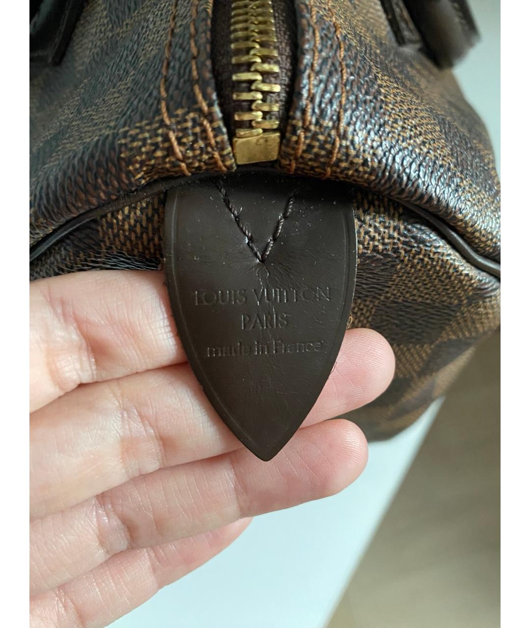 LOUIS VUITTON Коричневая канва сумка с короткими ручками, фото 5
