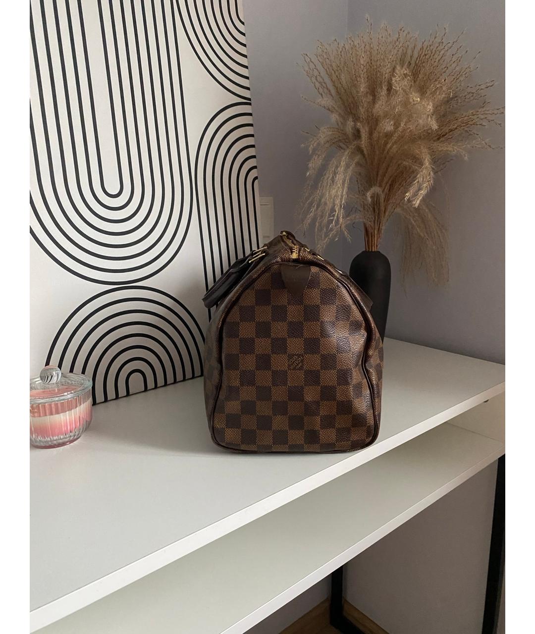 LOUIS VUITTON Коричневая канва сумка с короткими ручками, фото 2