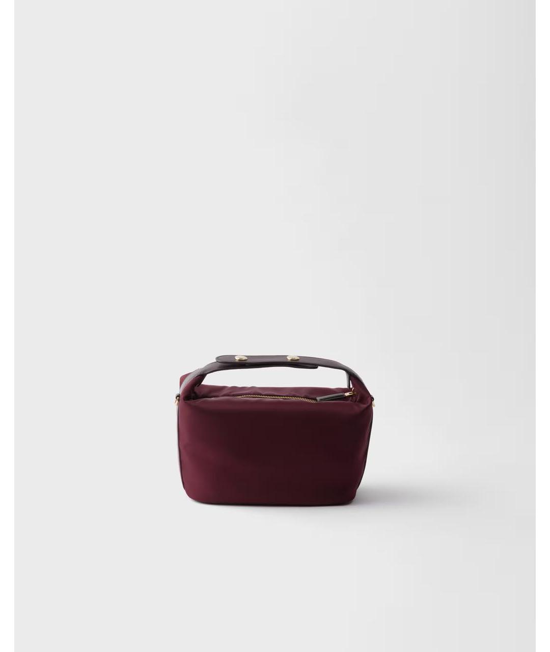 PRADA Бордовая нейлоновая сумка с короткими ручками, фото 3