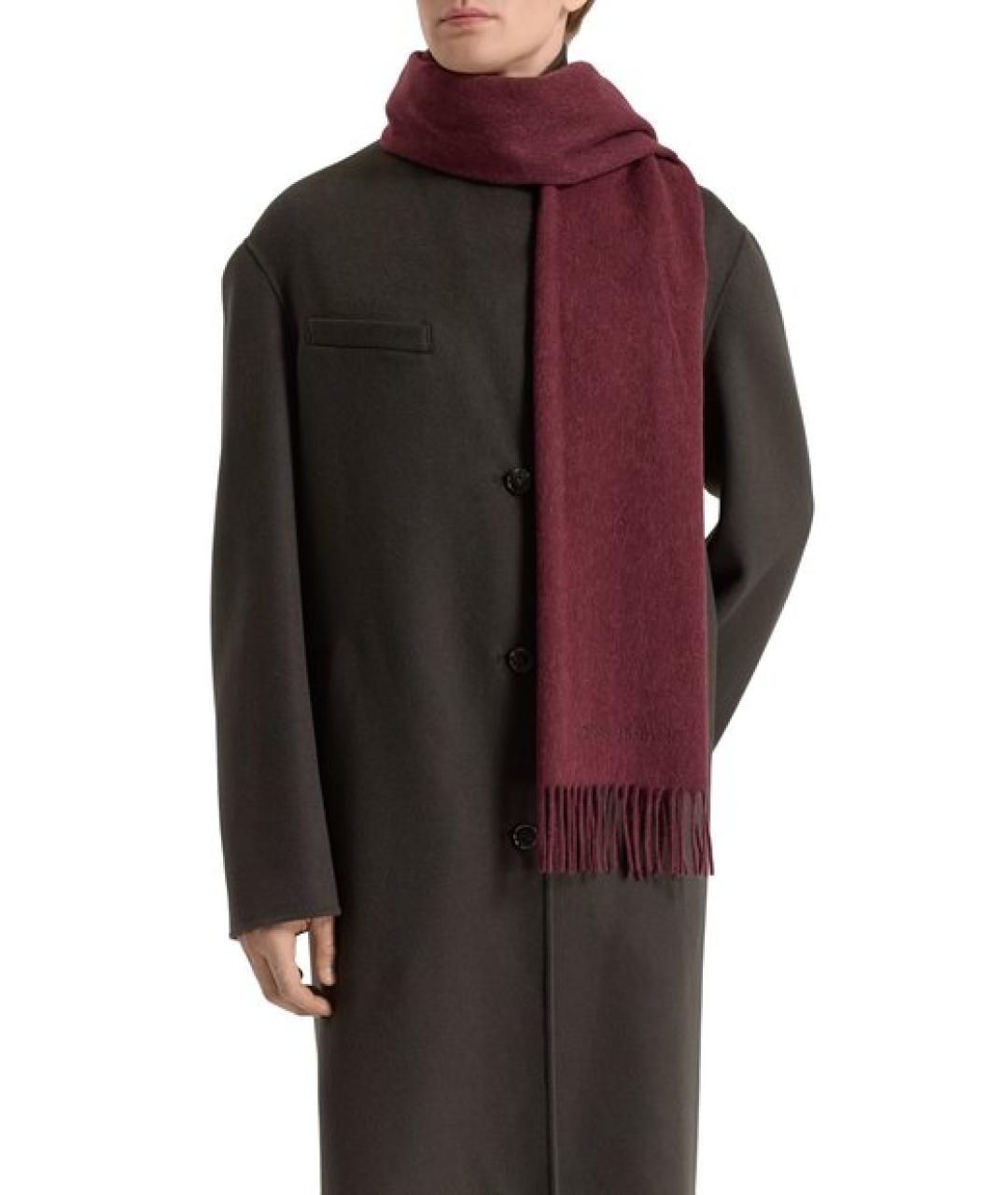 CORNELIANI Бордовый кашемировый шарф, фото 7