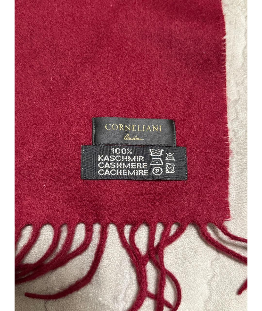 CORNELIANI Бордовый кашемировый шарф, фото 3