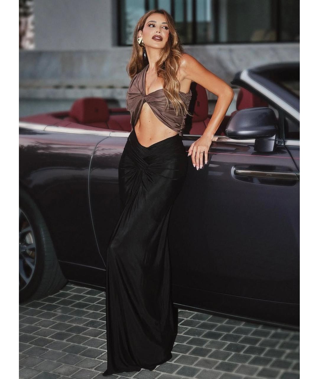 SAINT LAURENT Коричневая вискозная блузы, фото 3