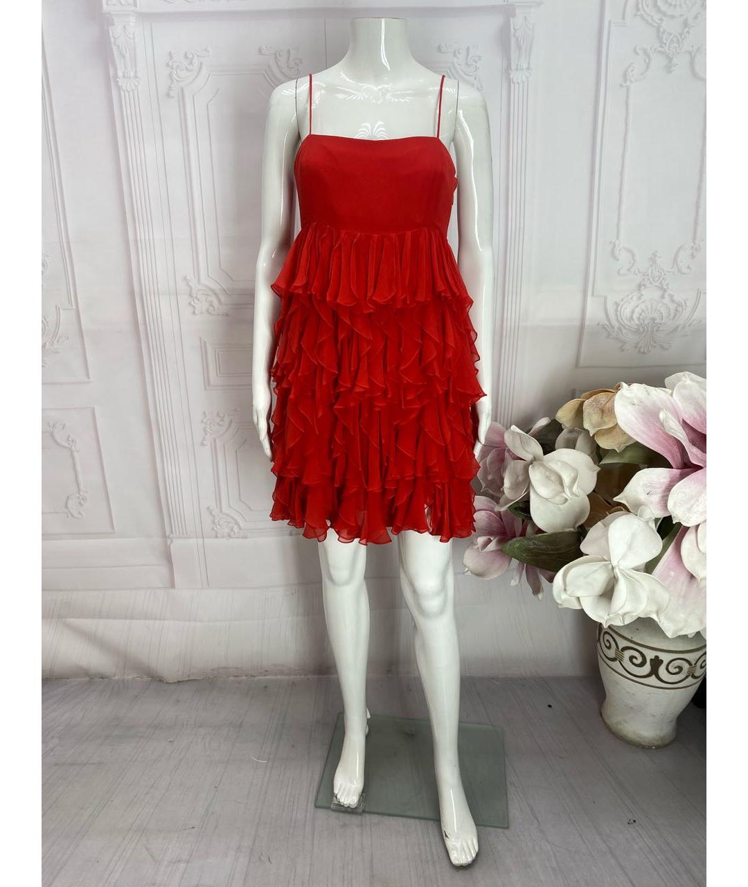 JUICY COUTURE Красное шелковое коктейльное платье, фото 8