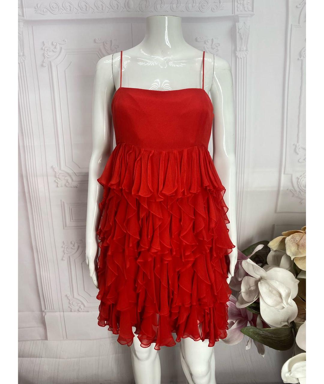 JUICY COUTURE Красное шелковое коктейльное платье, фото 5