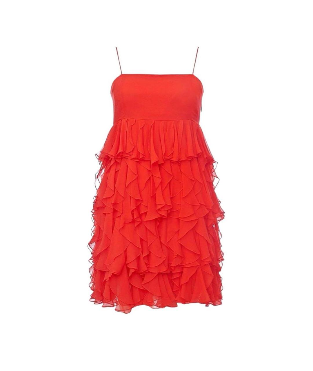 JUICY COUTURE Красное шелковое коктейльное платье, фото 1