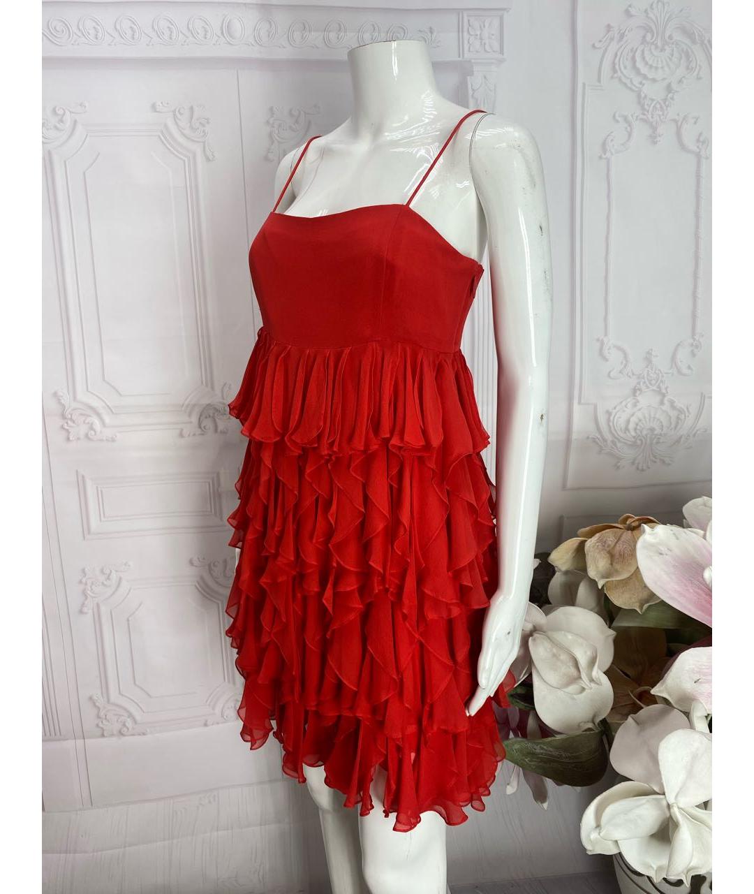 JUICY COUTURE Красное шелковое коктейльное платье, фото 7