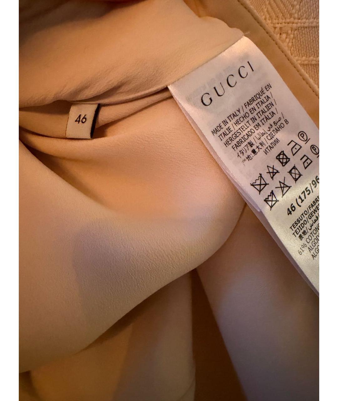 GUCCI Бежевое хлопковое платье, фото 6