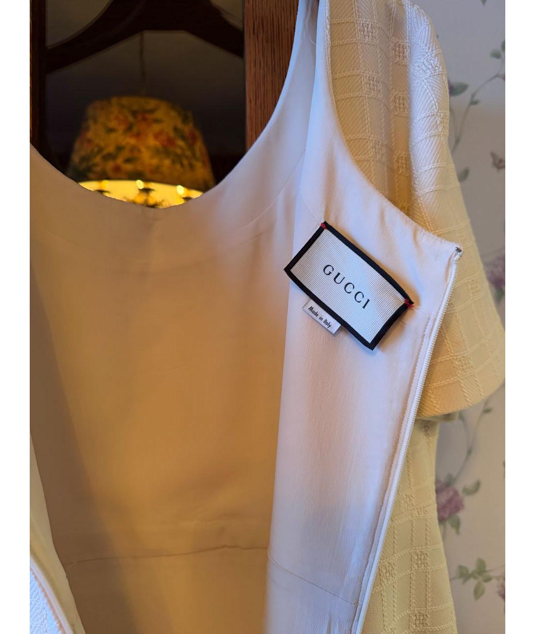 GUCCI Бежевое хлопковое платье, фото 3